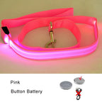 LED Light up Dog Leash Luminous Rope Lead Leash Dog Safety Flashing Glowing LED Dog Leash Collar Electronic Pet Accessories