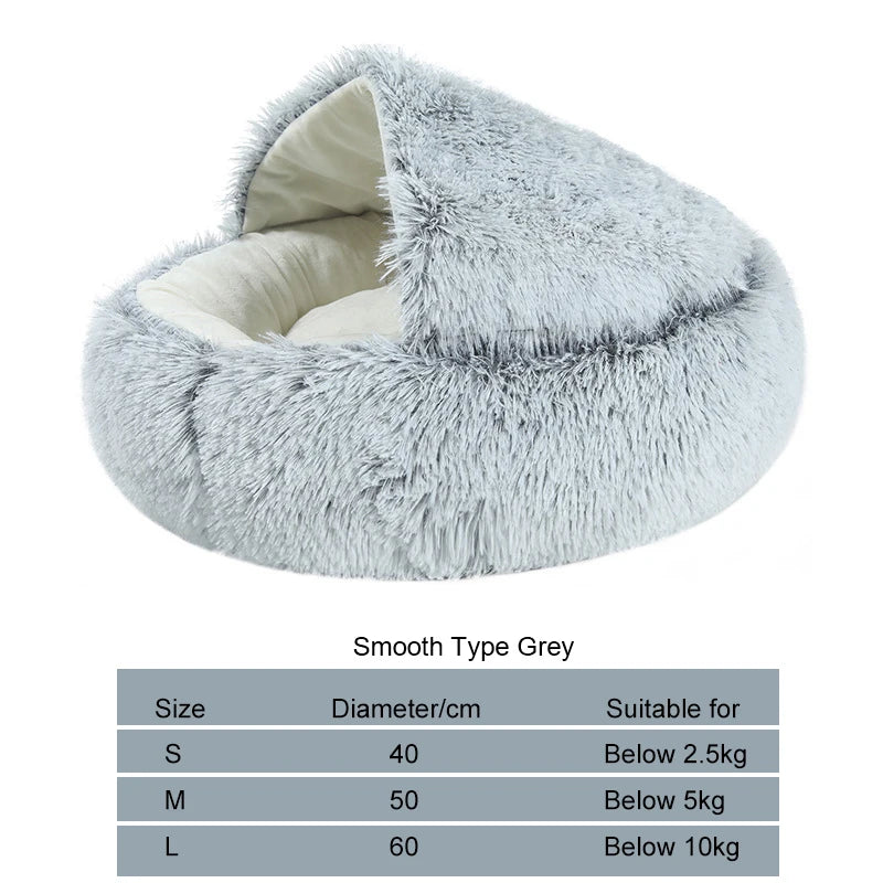Winter Long Plush Solid Cat Bed & Pet Cage Warm Cushion Basket Dog Bed Sleep Bag Nest for Small Cats
