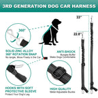 Dog Car Seat Belt Seatbelt Harness Adjustable Metal Buckle Elastic Reflective Vehicle Car Tether for Small Medium Large Dogs