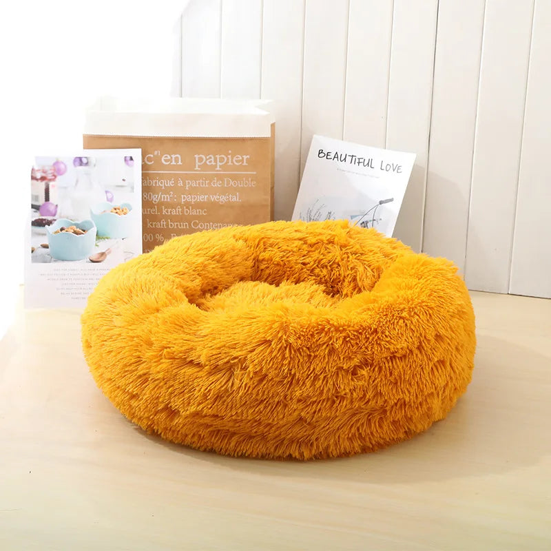 100CM Eco-Friendly Breathable Solid Plush Dog Bed with PP Cotton Material Round Design for Dogs