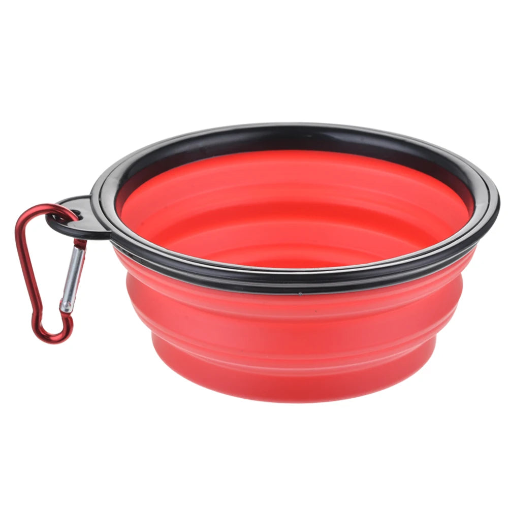 Large 1000ml Collapsible Silicone Pet Bowl Portable Outdoor Travel Dog Cat Food Container Feeder Dish Durable Plastic Puppy Bowl