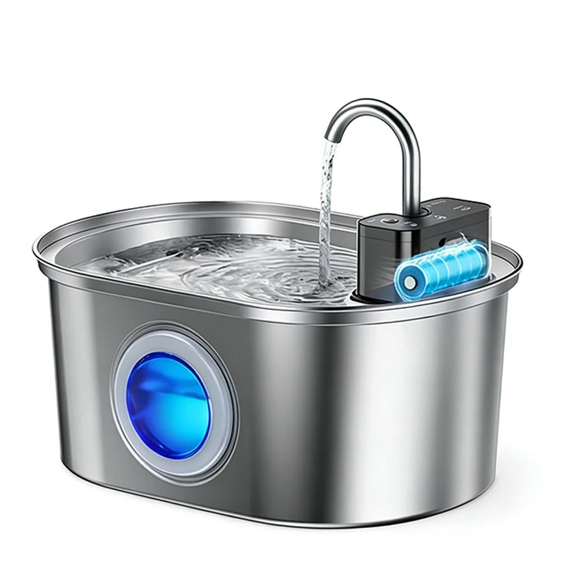 Wholesale 3.2L Stainless Steel Cat Water Fountain Wireless Sensor Smart Automatic Pet Water Dispenser OEM Cat Fountain 4000mAh