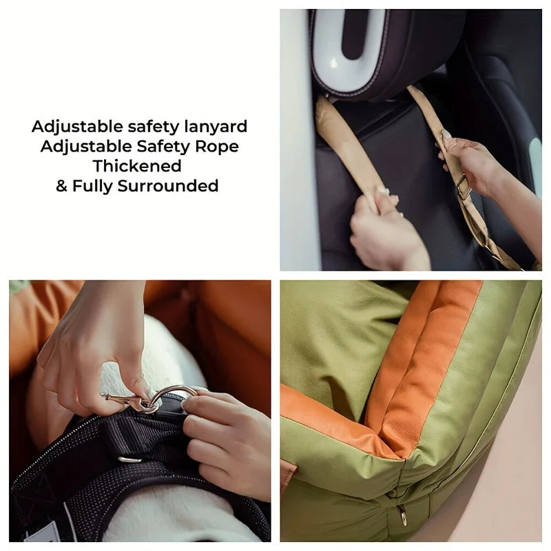 OEM LOGO Soft Stylish Dog Car Seat Cover Non-Slip Luxury Bed Adjustable Straps Removable Washable Cotton-Filled for Safe Travel