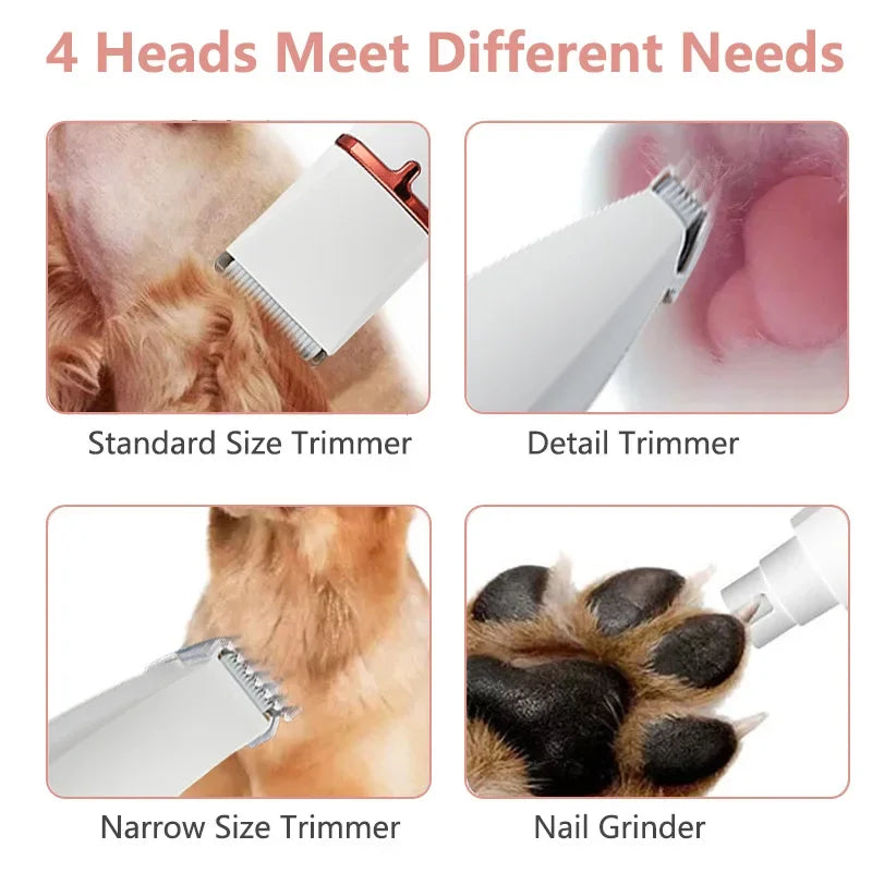 4 in 1 Dog Clippers Pet Hair Grooming Kit Low Noise Dog Paw Cleaner Trimming Paw Eyes Ears Face Dog Cleaning Pet Hair Clipper