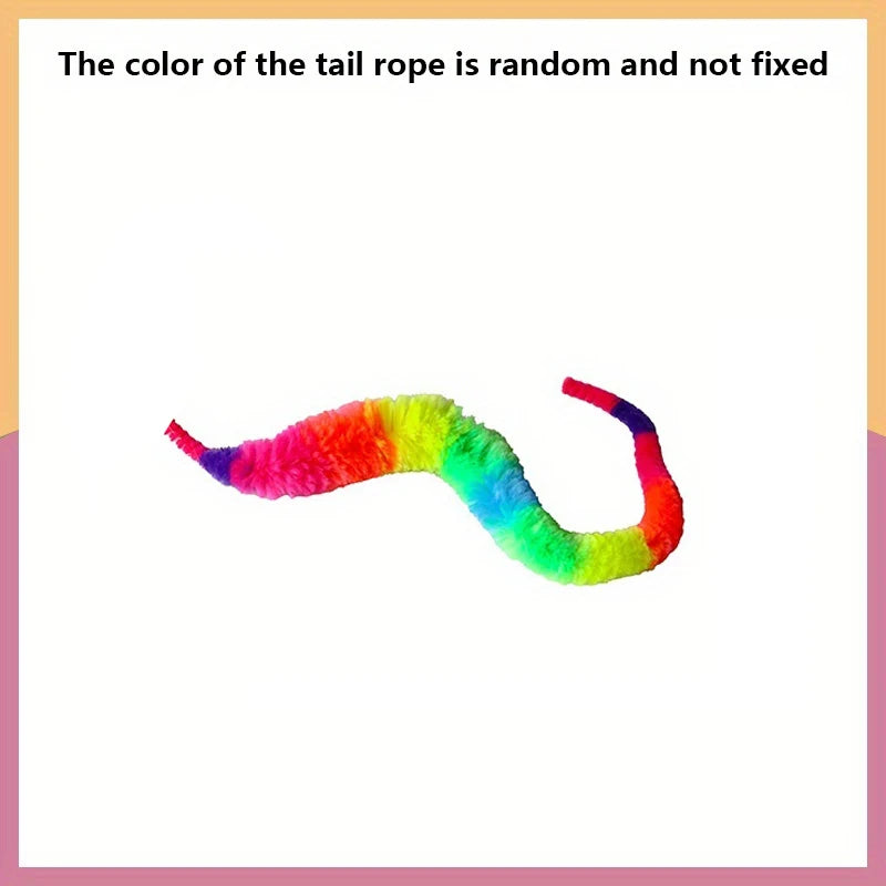 Automatic Rolling Cat Ball Toy with LED Lights Colorful Tail USB Rechargeable Fits All Cat Sizes Indoor Interactive Cat Toy