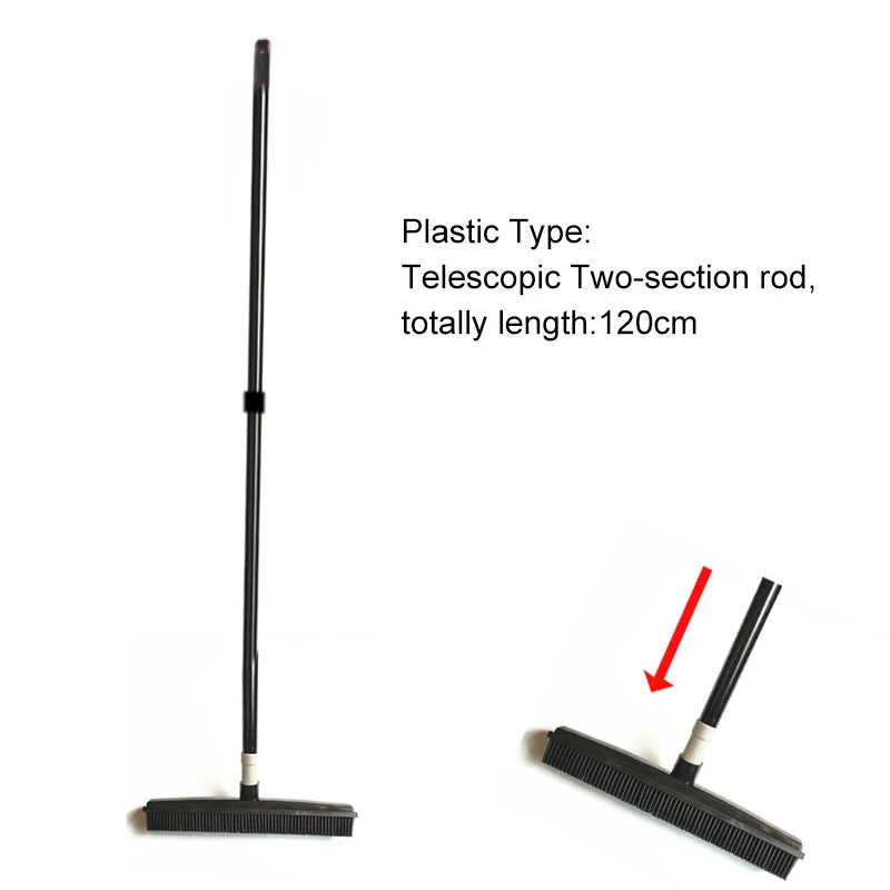 Adjustable Rubber Pet Hair Removal Broom Brush Dust Scraper Carpet Sweeper Wash Mop Telescopic Window Car Floor Cleaner