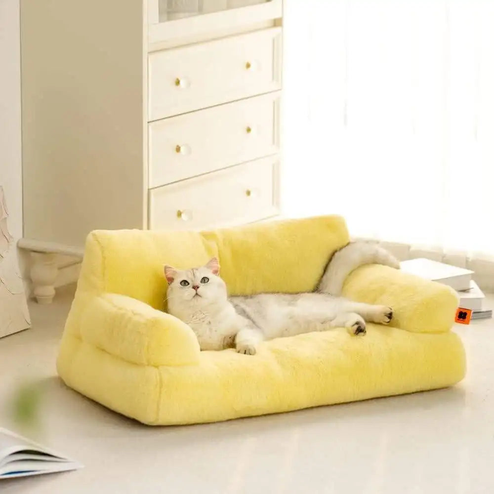 Luxury Fluffy Soft Kitten House Cat Nest Pet Articles Bed Sofa Furniture Dogs Cats Basket Kennel House Cat Products