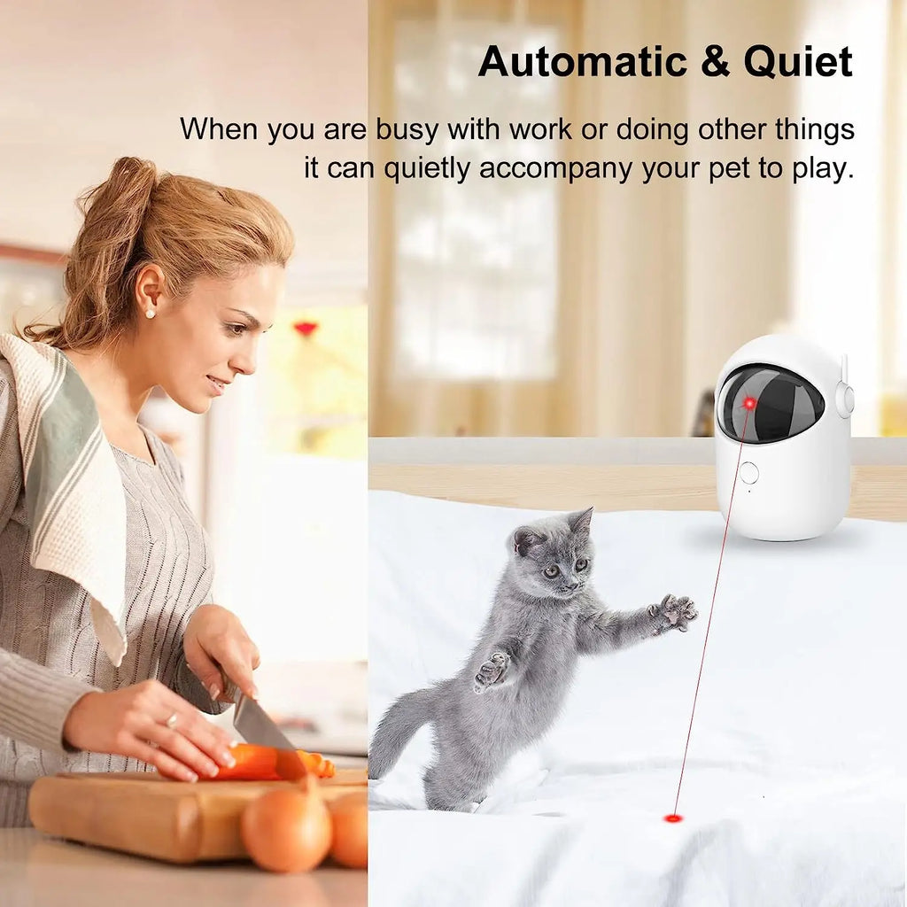 Automatic Laser Cat Toy Pet Interactive Cat Toy USB Rechargeable Indoor 3 Modes Dogs Laser Pointer Toys Cat Products