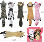 Durable Plush Dog Squeaky Toys Cute Cartoon Animals Chew Toys with Crinkle Sound for Small Puppies