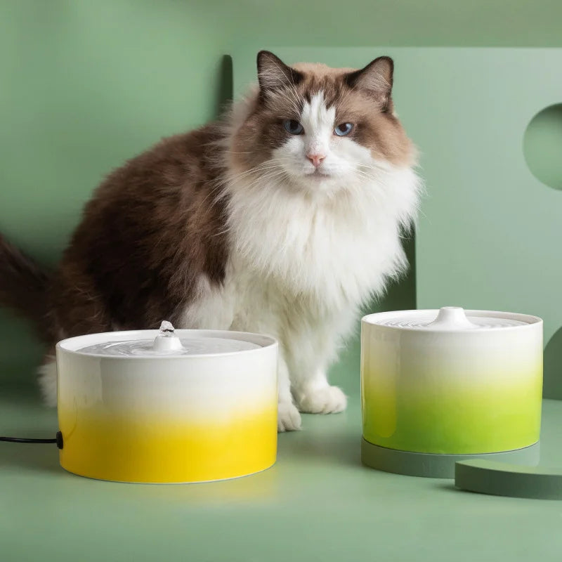 850mL Automatic Ceramic Pet Water Dispenser Smart Cat Water Fountain Dog Drinking Water Circulation Pet Bowls