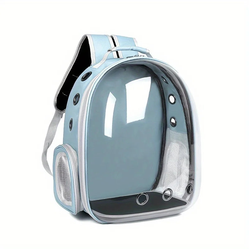 Large Capacity Cat Backpack Transparent Pet Carrier with Breathable Design Portable Double Shoulder Bag for Cats with Zip