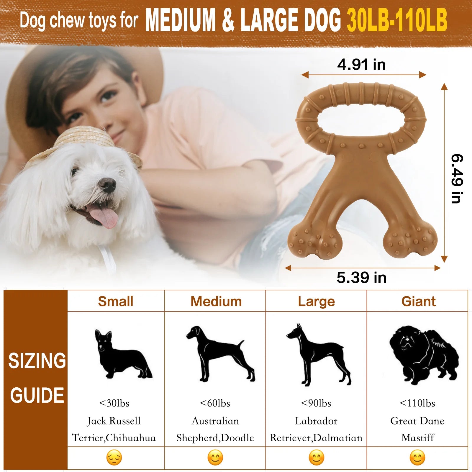 Durable Double Bone Dog Chew Toy Beef Flavor Christmas Deer Triceratops Interactive Nylon Chew Toy for Pups