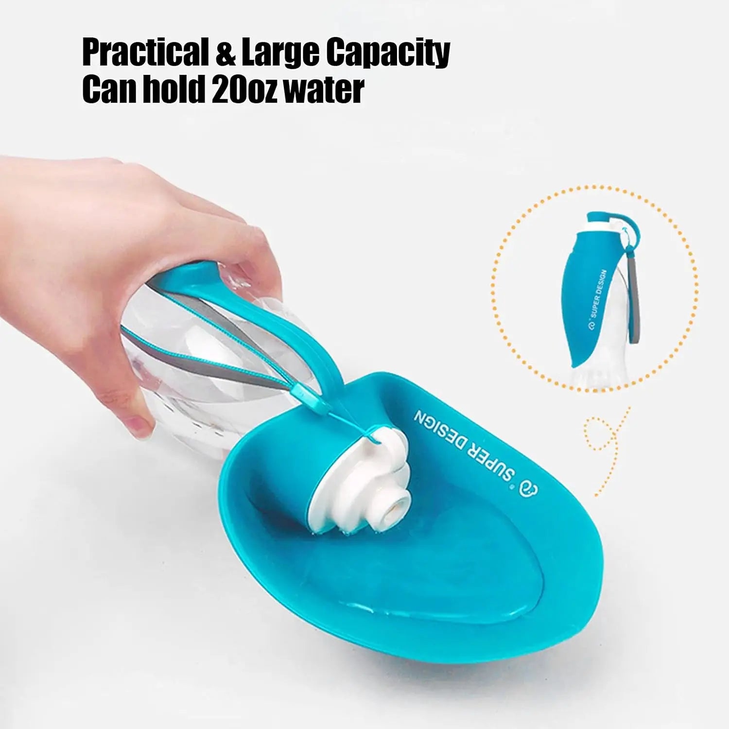 Silicone Portable Dog Travel Bottle Pet Water Dispenser Dog Water Cup Pet Leaf Bottle for Pets on Walks Hike Journeys Car Rides