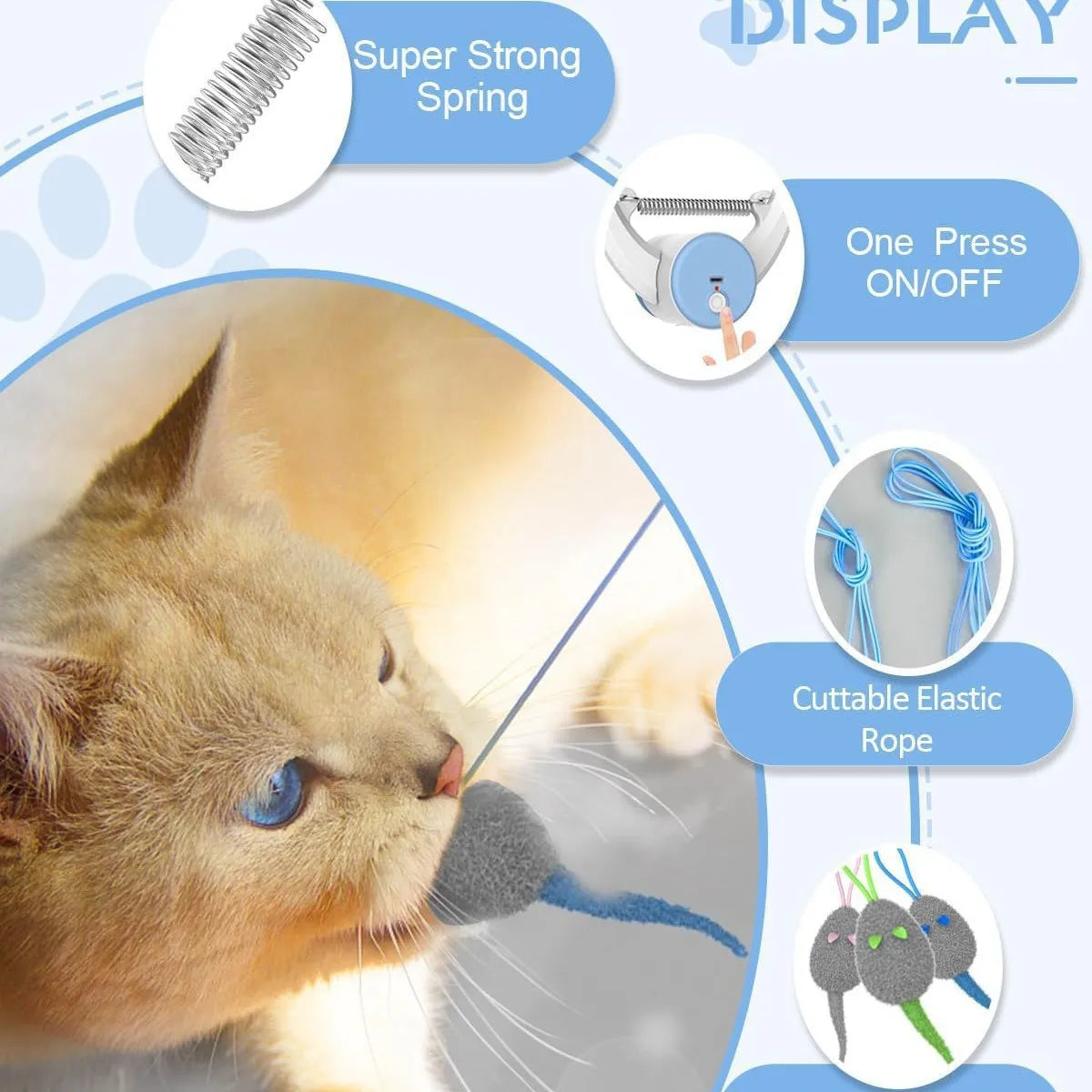 2026 New Interactive Cat Toys Indoor Remote Control Automatic Electric Cat Toy Best Kitten Adult Cat Hanging Exercise Toys Cat