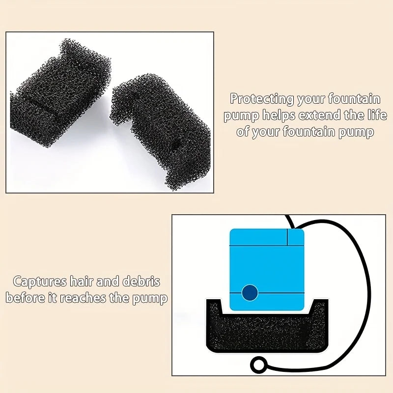 Automatic Cat Water Fountain Foam Filter Sponge Cat Fountain Filter Pet Fountain Filter Replacement Foam