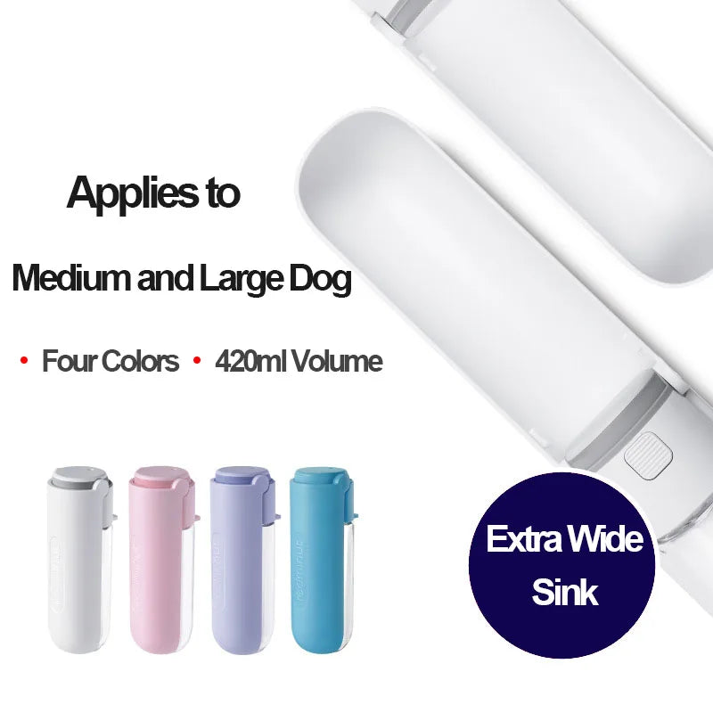 420ml Pet Water Bottle Portable Outdoor Travel Water Dog Bowl Foldable Pet Dog Water Feeder Bottles for Dog Products