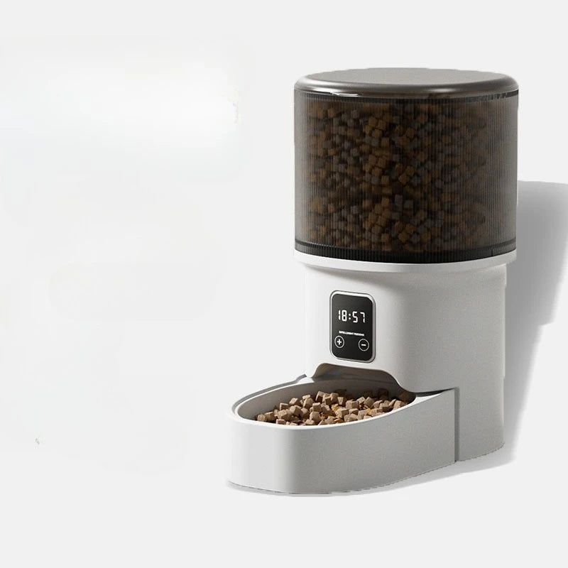Smart Durable Plastic Automatic Cat Feeder with WiFi Control 4L Large Capacity Moisture-Proof Design Remote Feeding APP Control