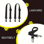 Custom Durable Fabric Dog Car Seat Cover with Extended Support Board Quilted Gray Design Straps & Metal Rings for Secure