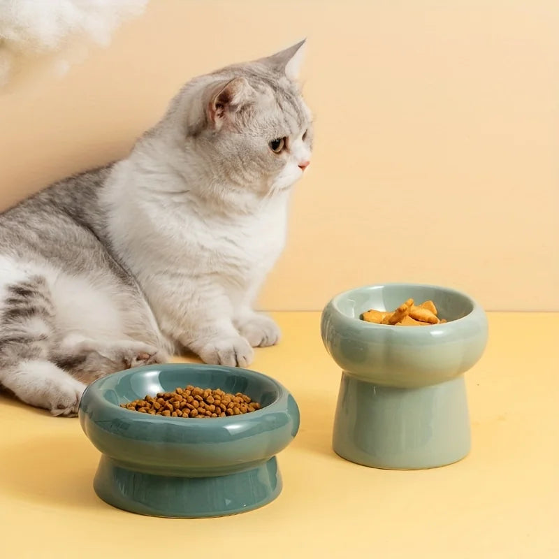 Elevated Ceramic Pet Bowls Keep Your Dog or Cat Hydrated and Well-Fed Neck Protection Cat Food Bowls