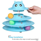 3-Level Interactive Cat Toy with Moving Balls Circle Track Design for Exercise and Hunting Fun and Sustainable Feature