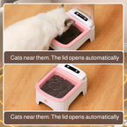 Smart Control Pet Induction Feeder Automatic Induction Cover Opening Moisture-Proof Neck Protection Pet Food Bowls