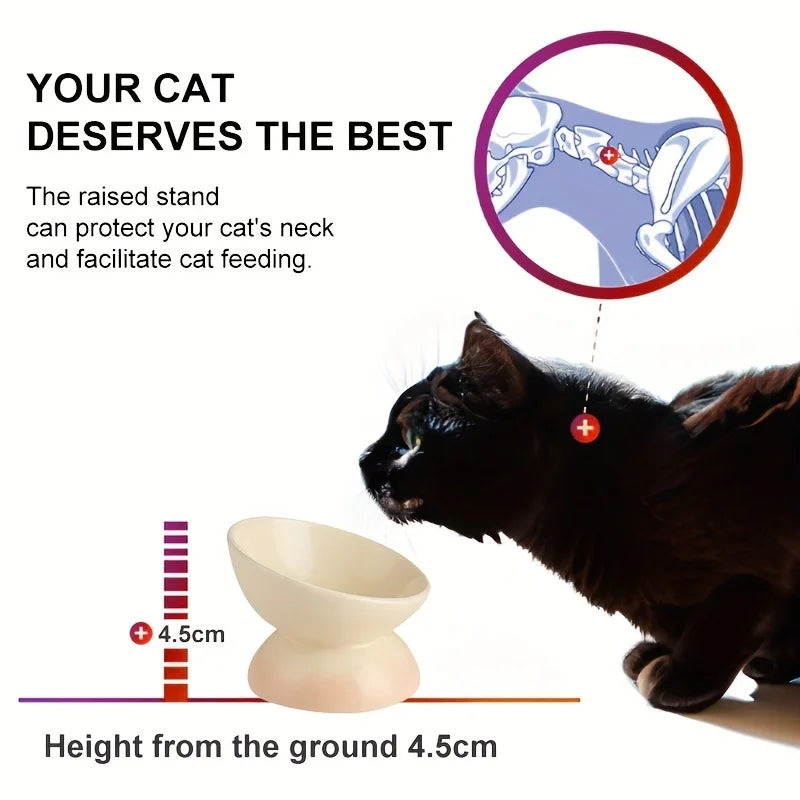 Stylish Red Ceramic Cat Bowl Pet Feeding Bowls Elevate Dining for Dogs & Cats Reduces Neck Strain & Enhances Digestion