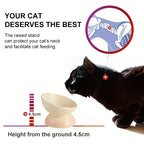 Stylish Red Ceramic Cat Bowl Pet Feeding Bowls Elevate Dining for Dogs & Cats Reduces Neck Strain & Enhances Digestion