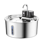 OEM 108oz/3.2L Stainless Steel Wireless Cat Water Fountain 4000mah Battery Operated Automatic Cat Water Dispenser Cat Fountain