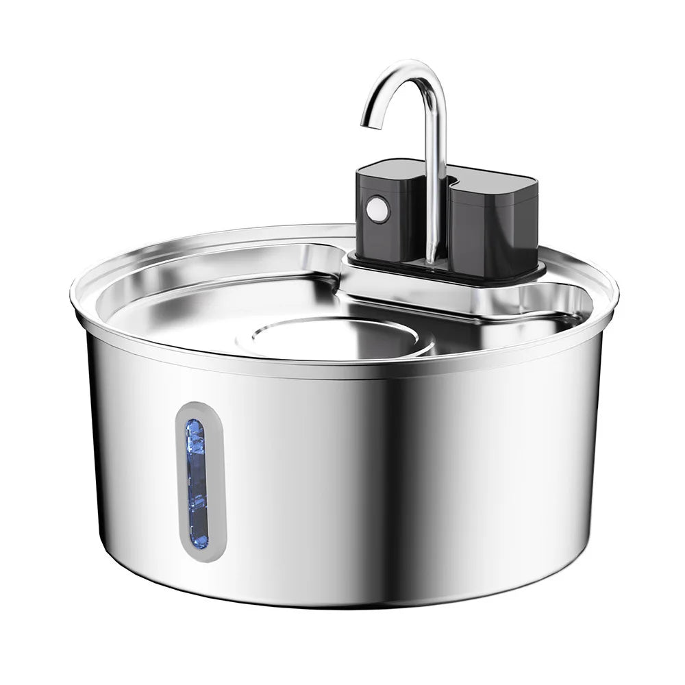 OEM 108oz/3.2L Stainless Steel Wireless Cat Water Fountain 4000mah Battery Operated Automatic Cat Water Dispenser Cat Fountain