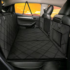 Extended Dog Car Seat Cover for Back Seat Extra Larger with Safety Belt Hard Bottom Car Back Seat Extender Dogs Fit for All Cars