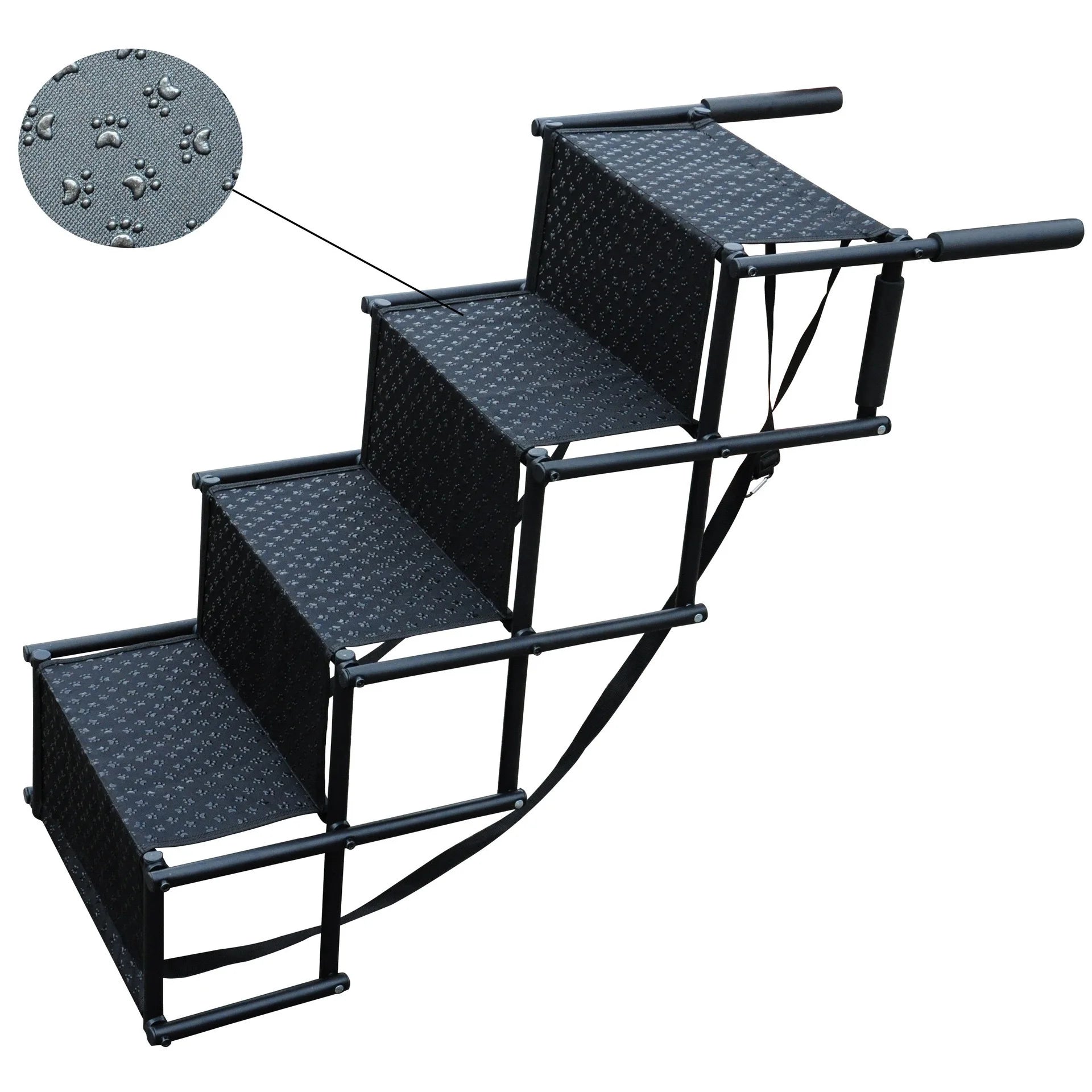 4 Steps Folding Pet Stairs Portable Lightweight Auto Large Dog Cat Ladder for Cars Trucks SUVs Cargo Couch High Bed