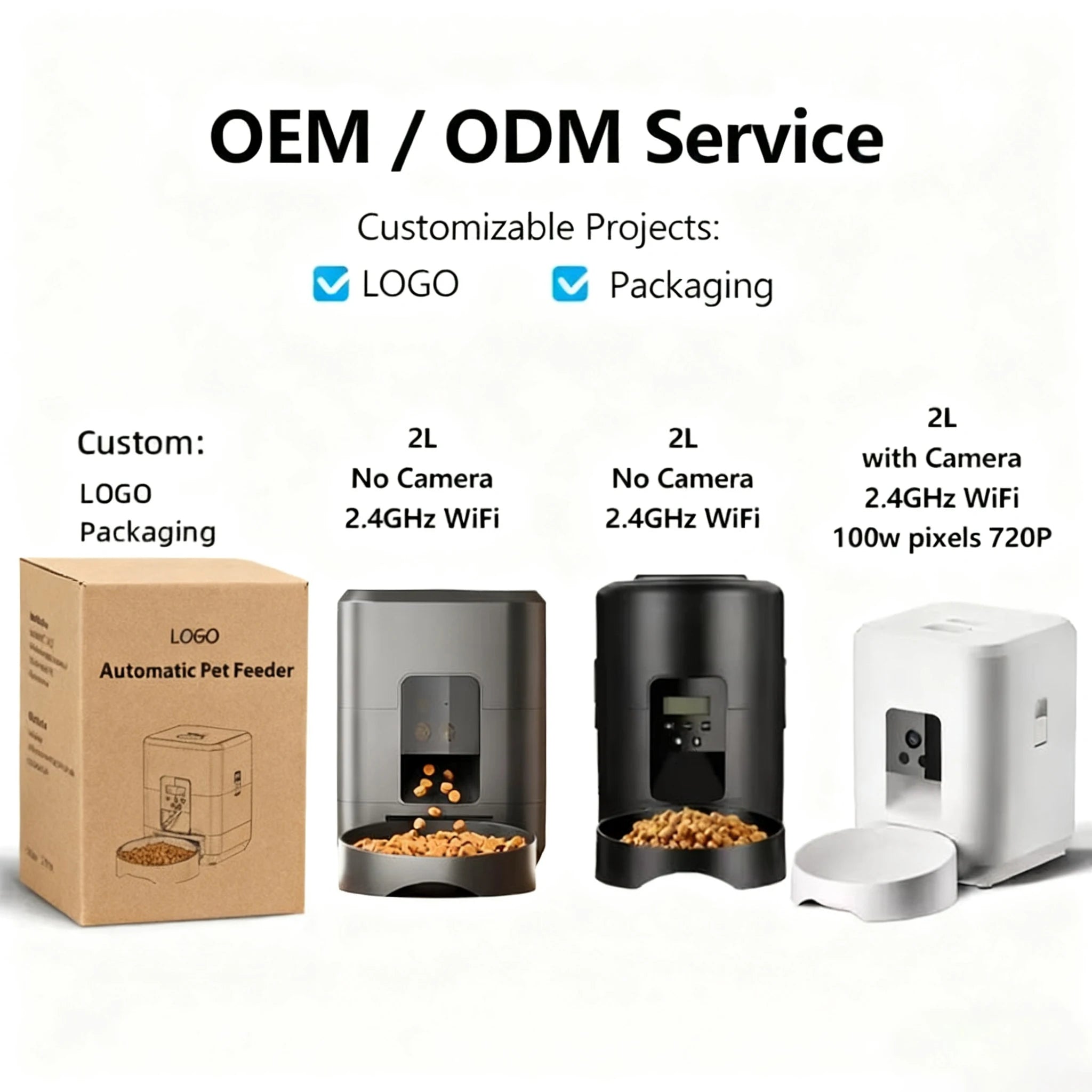 OEM 2L Automatic Cat Feeder APP Control Smart Cat Feeder Cat Dry Food Dispenser Timed Quantitativ Automatic Cat Feeder