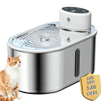 3L/101oz Customizable Stainless Steel Cat Fountain Food Grade Pet Water Dispenser Manufacturer ODM OEM 3000mah Cat Fountain