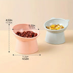 Elevated Cat Bowl with Stand Non-Slip Tilted Design for Neck Comfort Stability Durable Plastic Feeding Dish for Cats Small Dogs