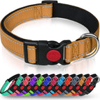 Reflective Personalized Dog Collar with Safety Locking Buckle Adjustable Nylon for Dogs-OEM Custom Logo
