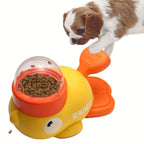 Interactive Toys Duck Shaped Cartoon Dog Food Dispenser Toy Manual Press Feeder for Small Medium Dogs Plastic Puzzle Toy for Dog