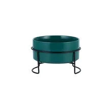 Ceramic Dog Bowls Set Stainless Steel Pet Feeder with Holder Double Bowls for Cats and Small Dogs