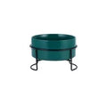 Ceramic Dog Bowls Set Stainless Steel Pet Feeder with Holder Double Bowls for Cats and Small Dogs