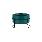 Ceramic Dog Bowls Set Stainless Steel Pet Feeder with Holder Double Bowls for Cats and Small Dogs