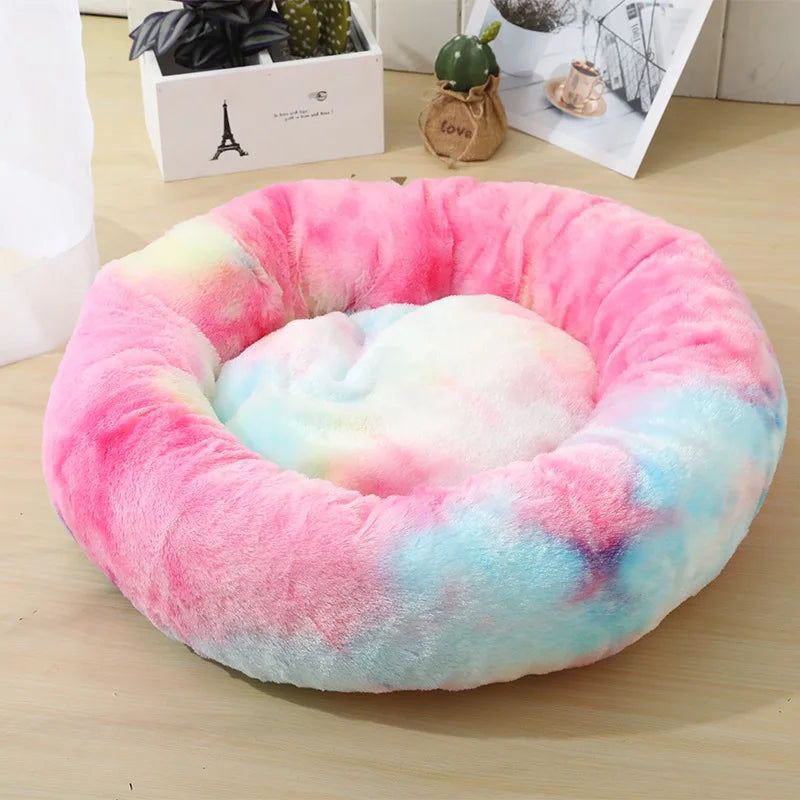 100CM Eco-Friendly Breathable Solid Plush Dog Bed with PP Cotton Material Round Design for Dogs
