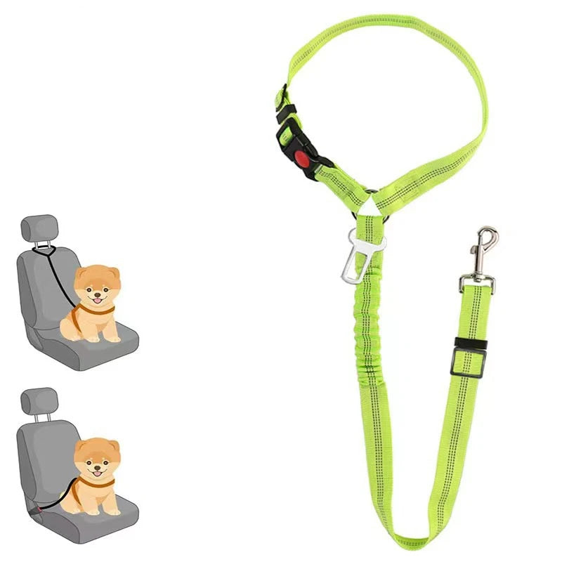 Dog Car Seat Belt Seatbelt Harness Adjustable Metal Buckle Elastic Reflective Vehicle Car Tether for Small Medium Large Dogs