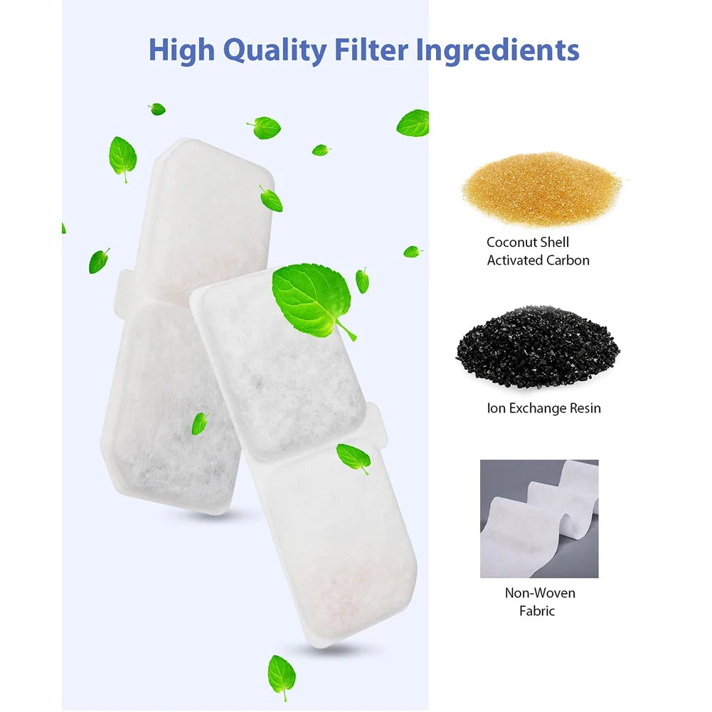 Cat Water Fountain Filters Replacement Filter with Coconut Activated Carbon for Pet Dog Cat Water Dispenser