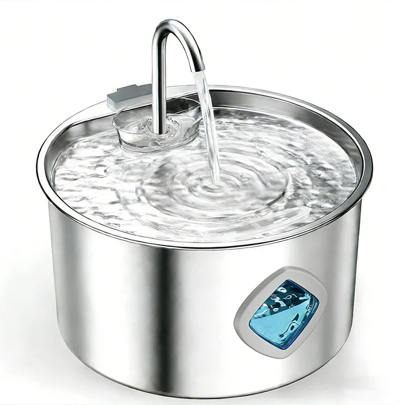 Cat Water Fountain Stainless Steel 108oz/3.2L Automatic Pet Water Fountain for Cats/Dogs Indoor Metal Cat Fountains for Drinking