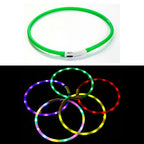 Adjustable LED Glowing Dog Collar Rechargeable Anti-Lost Night Light Harness Luminous Nylon Dog Supplies with Flashing Feature