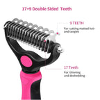 Pet Hair Remover Comb for Cats 2-Sides Dematting Tool for Dogs Cat Pets Grooming Brush Cat Hair Remover Brush 17 Gears Dog Brush