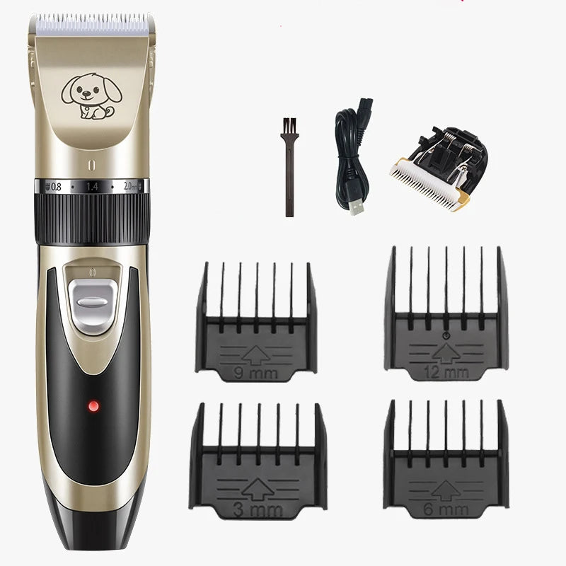 Electronic Pet Hair Trimmer Rechargeable Low-noise Dog Cat Haircut Kit Puppy Blade Cutter Machine Pet Grooming Shaver Scissor