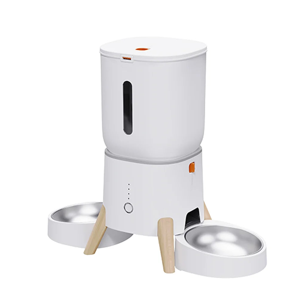 OEM 5L Automatic Pet Feeder Smart Dog Cat Food Dispenser WiFi Enabled Dual Stainless Steel Bowls with Time Settiming