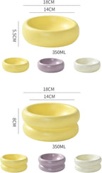 High Capacity White Ceramic Cat Bowl Large Wide Mouth Monolayer for Protection Cervical Vertebrae for Cat Food Rice Other Meals