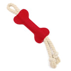 Puppy Dog Chew Toy Bone Shape Felt Material Tearing Rope Knot Interactive Teeth Cleaning and Pet Training Tool