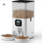 4L/6L OEM Dual Bowls Automatic Dog Feeder WIFI Control Pet Feeder with Stainless Steel Bowl Timed Memory Dog Dry Food Dispenser
